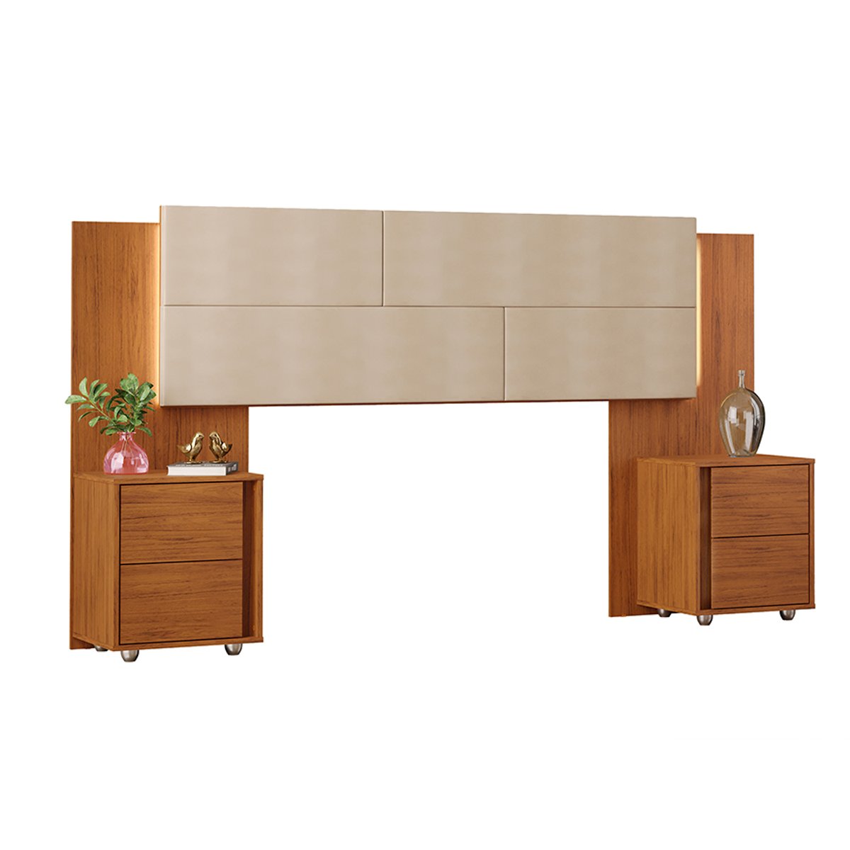 CABECERA 140-160 TAPIZADA CON MESITA Y LED RUBIA DJ FREIJO | KRAFT - 2