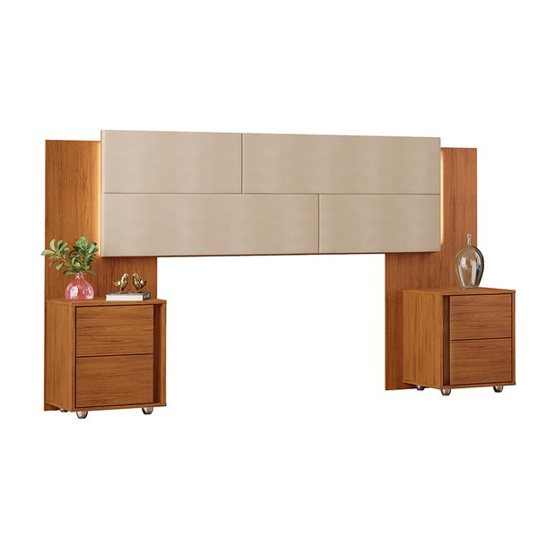 CABECERA 140-160 TAPIZADA CON MESITA Y LED RUBIA DJ FREIJO | KRAFT