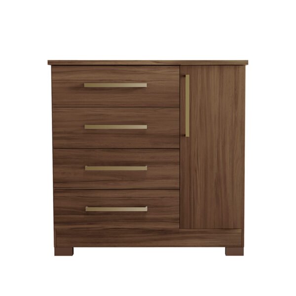 CÓMODA ZAPATERA 1 PUERTA 4 CAJONES NT5185 NOGAL TREND