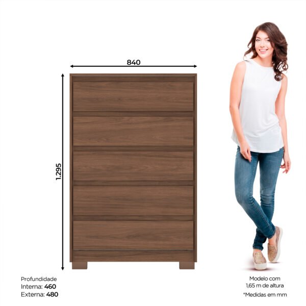 CÓMODA 5 CAJONES ANDRIA D738 HENN CASTAÑO