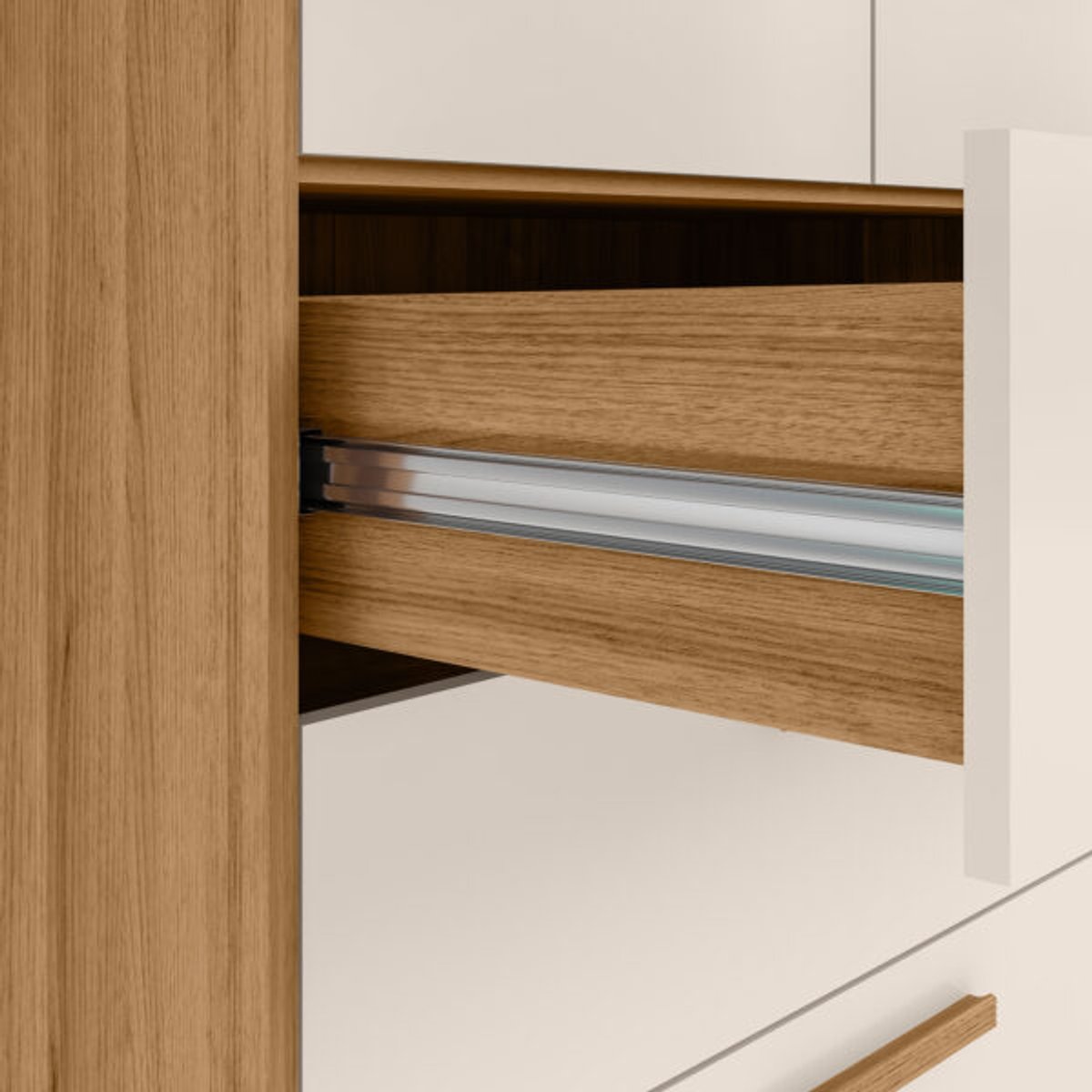 CÓMODA 5 CAJONES REQUINTE MIEL|OFF WHITE - 4