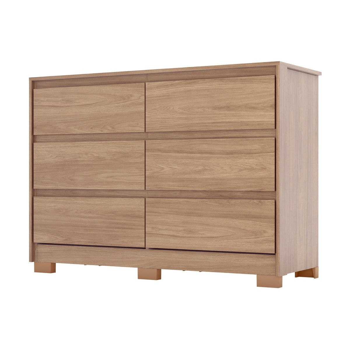 CÓMODA 6 CAJONES RAVENNA D737 JEQUITIBA BRILLO