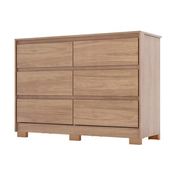 CÓMODA 6 CAJONES RAVENNA D737 JEQUITIBA BRILLO