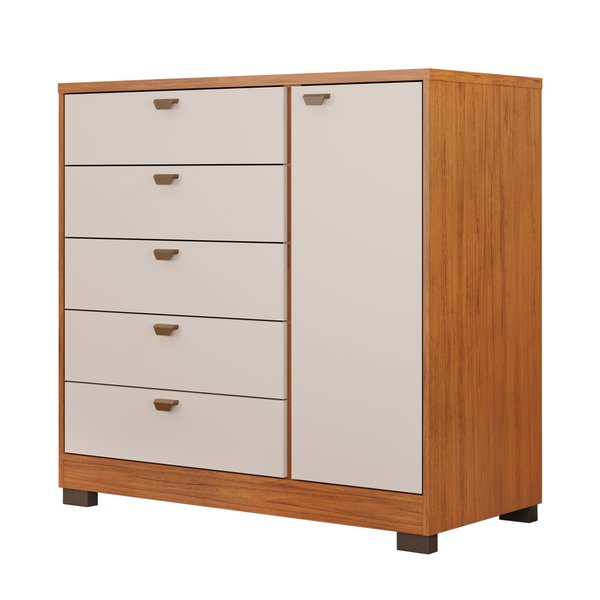 CÓMODA 1 PUERTA 5 CAJONES FERRARA FREIJO | OFF WHITE
