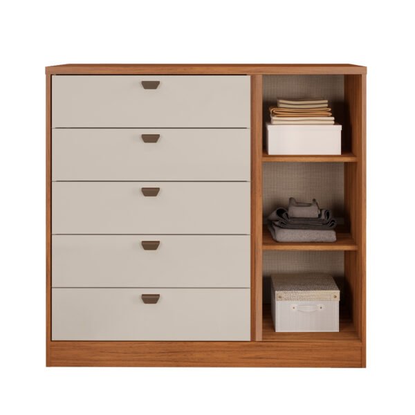 CÓMODA 1 PUERTA 5 CAJONES FERRARA FREIJO | OFF WHITE