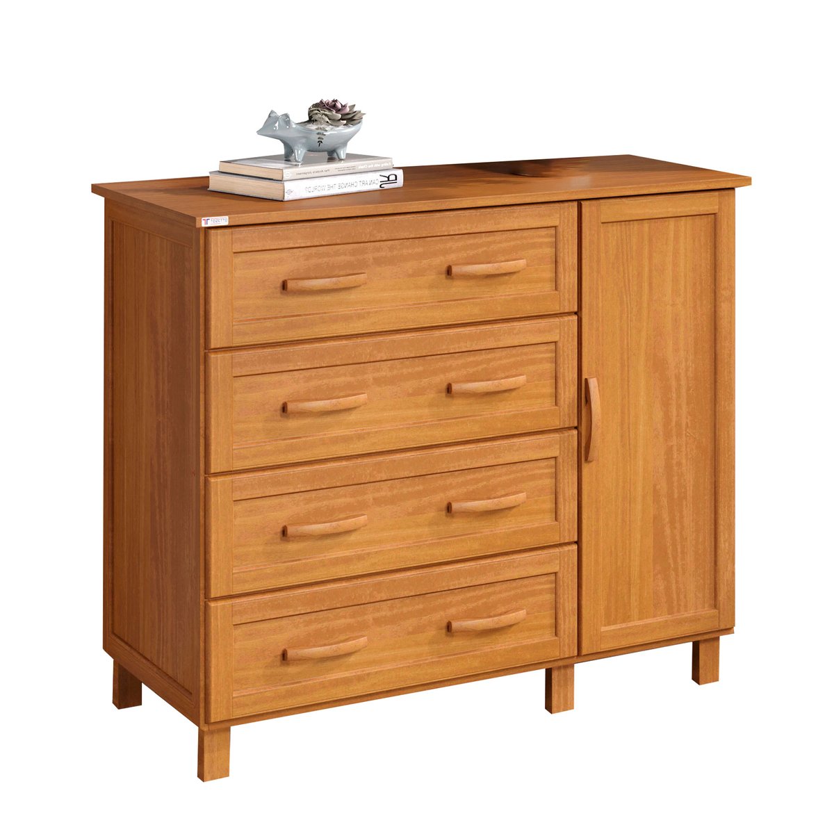 CÓMODA ZAPATERA 4 CAJONES 1 PUERTA VENEZA TOZETTO CARVALLO|ACETINADO