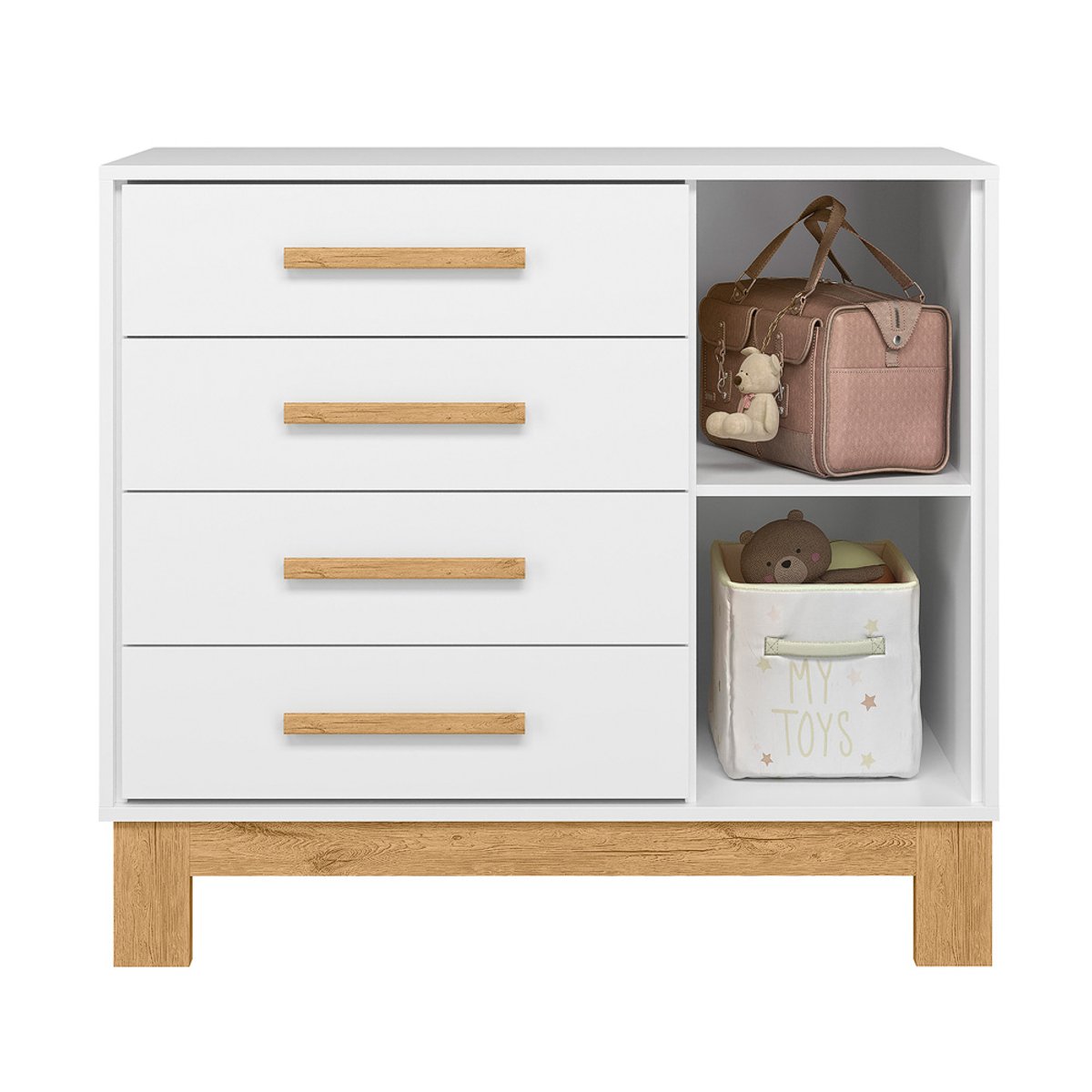 COMODA ZAPATERA 1 PUERTA 4 CAJONES SLIM - 2