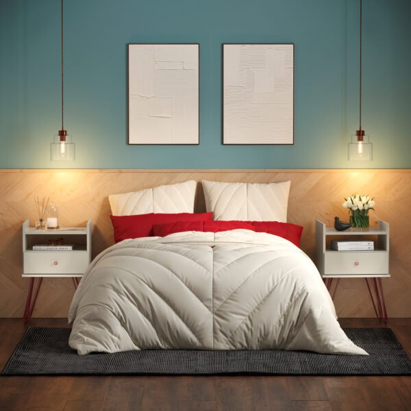 CONJUNTO 2 MESAS 1 CAJÓN DE LUZ BILL OFF WHITE