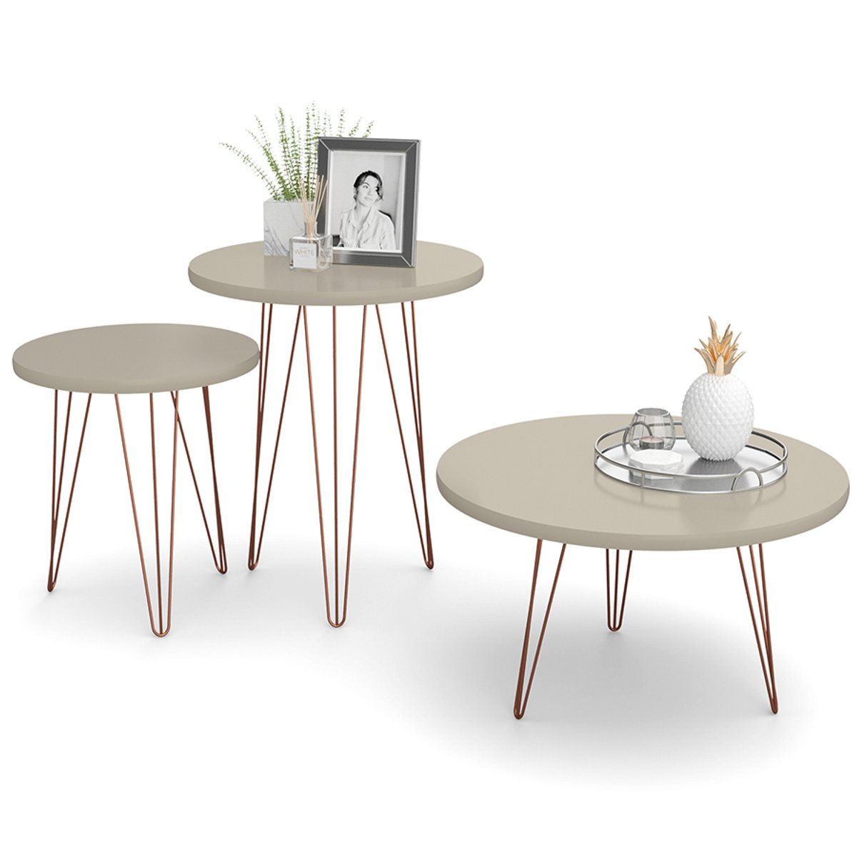 CONJUNTO MESAS CENTRO, LATERAL Y APOYO EVO