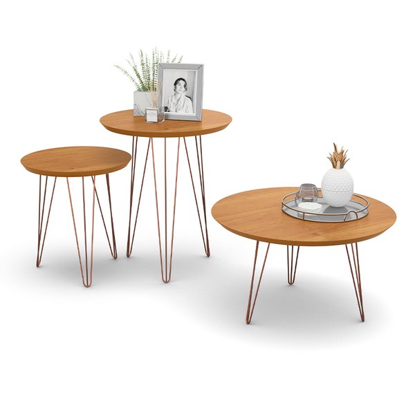 CONJUNTO MESAS CENTRO, LATERAL Y APOYO EVO