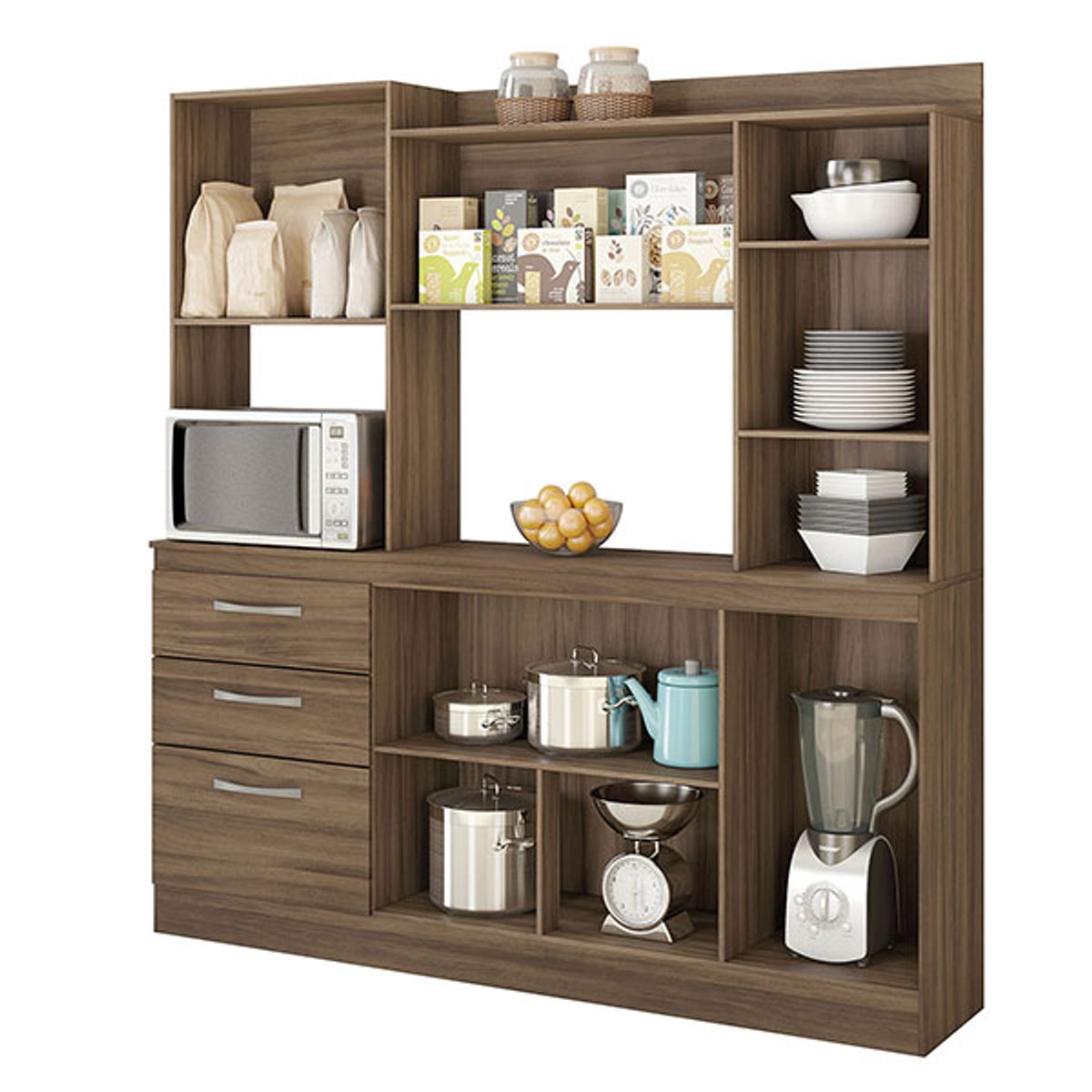 KIT COCINA 7 PUERTAS 3 CAJONES NT3000 NOGAL - 3