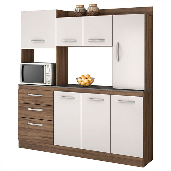 KIT COCINA 7 PUERTAS 3 CAJONES NT3000 NOGAL