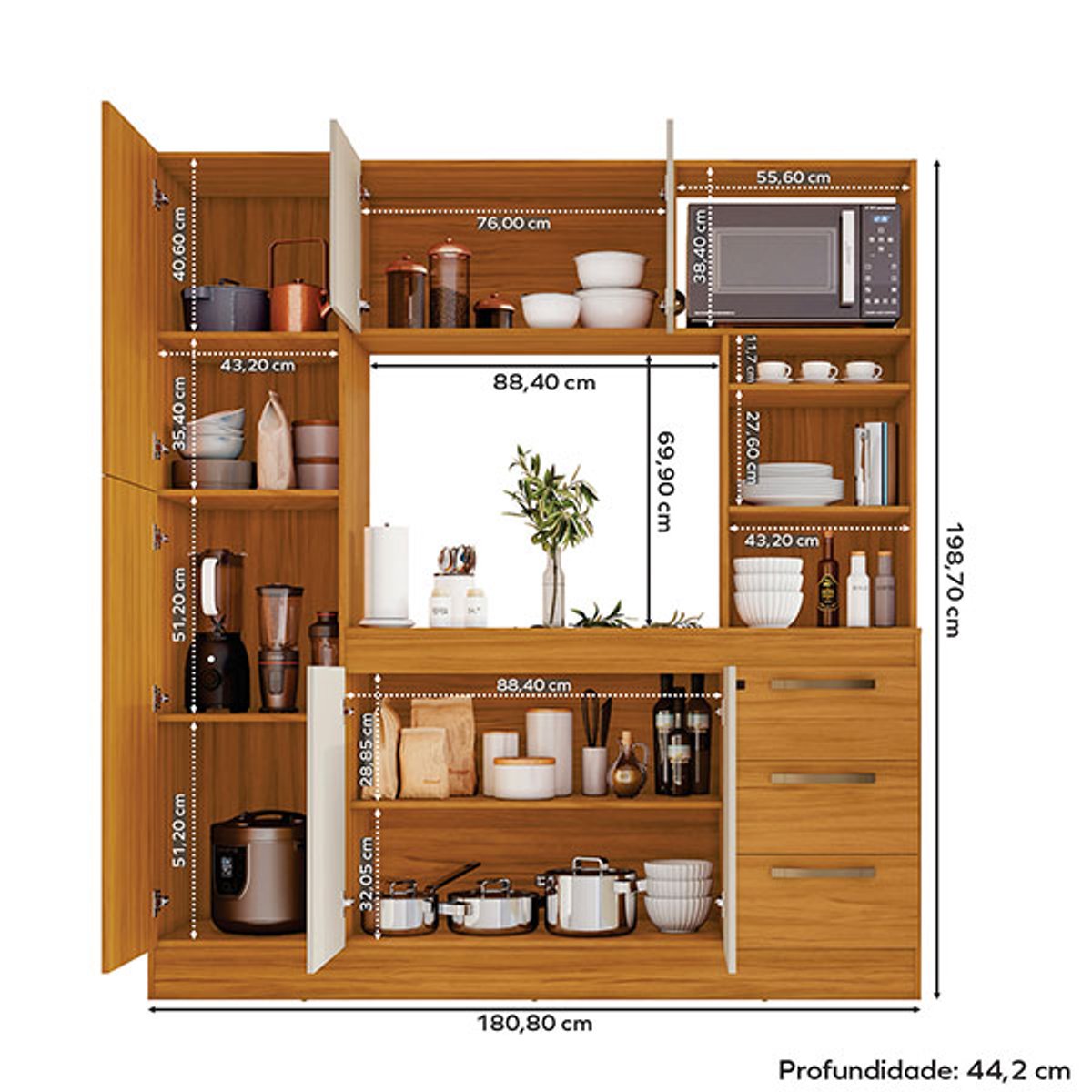 KIT COCINA 6 PUERTAS 3 CAJONES NT3125  - 5
