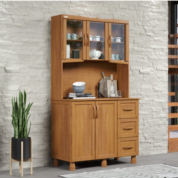 KIT COCINA 5 PUERTAS 3 CAJONES PEROLA TOZETTO CARVALLO ACETINADO