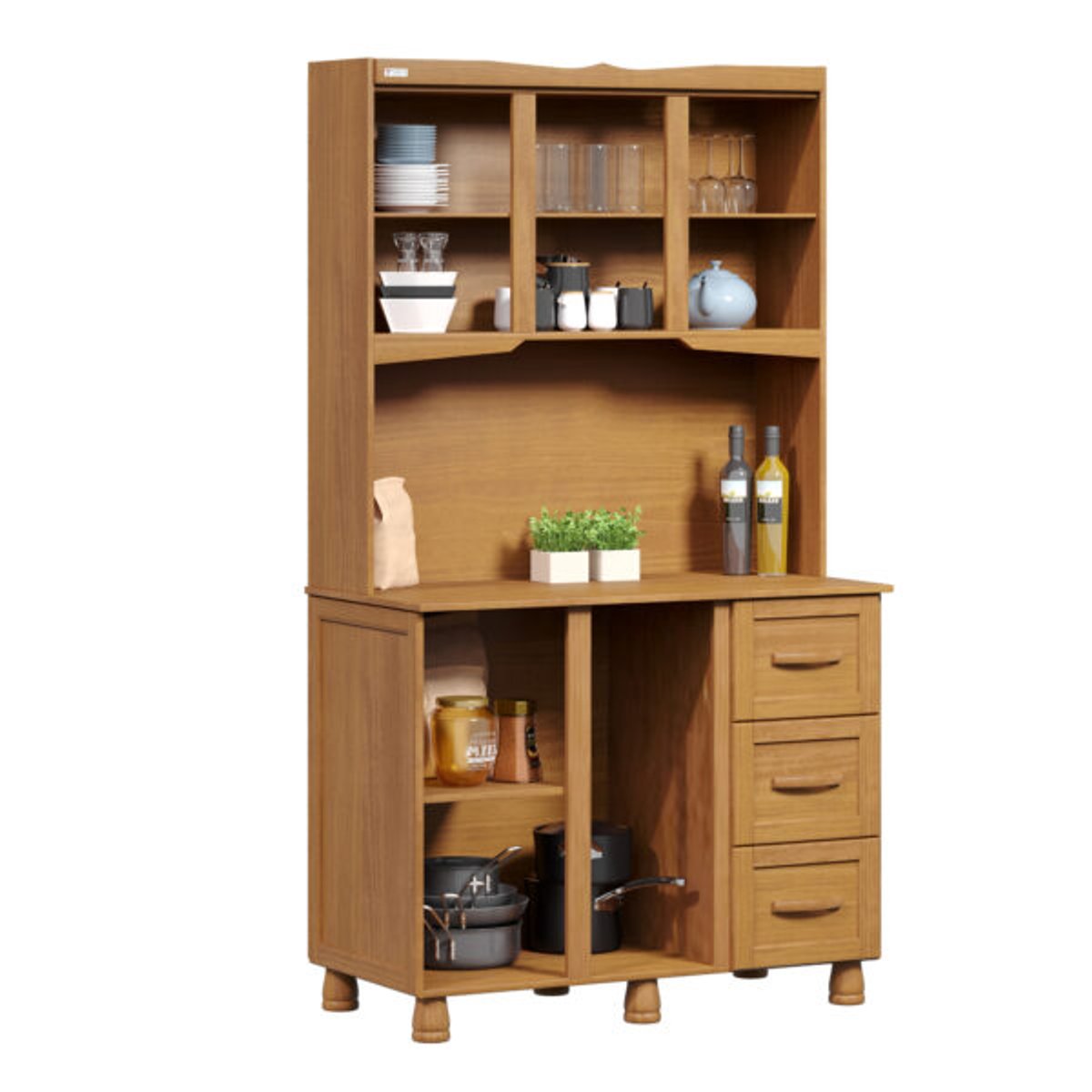 KIT COCINA 5 PUERTAS 3 CAJONES PEROLA TOZETTO CARVALLO ACETINADO - 2