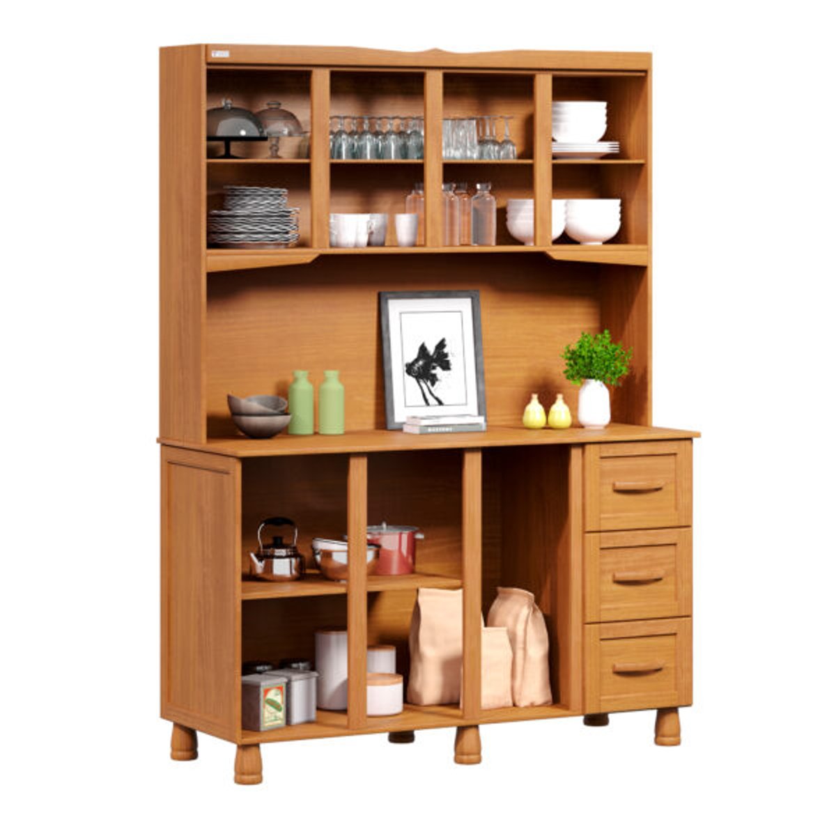 KIT COCINA 7 PUERTAS 3 CAJONES PEROLA TOZETTO CARVALLO ACETINADO - 2