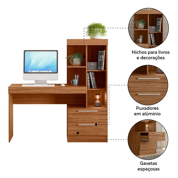 MESA OFFICE  2 CAJONES NT2010 FREIJO