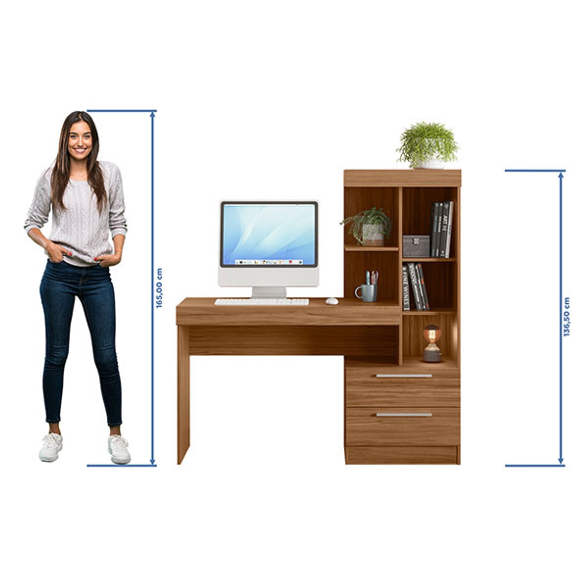 MESA OFFICE  2 CAJONES NT2010 FREIJO - 5