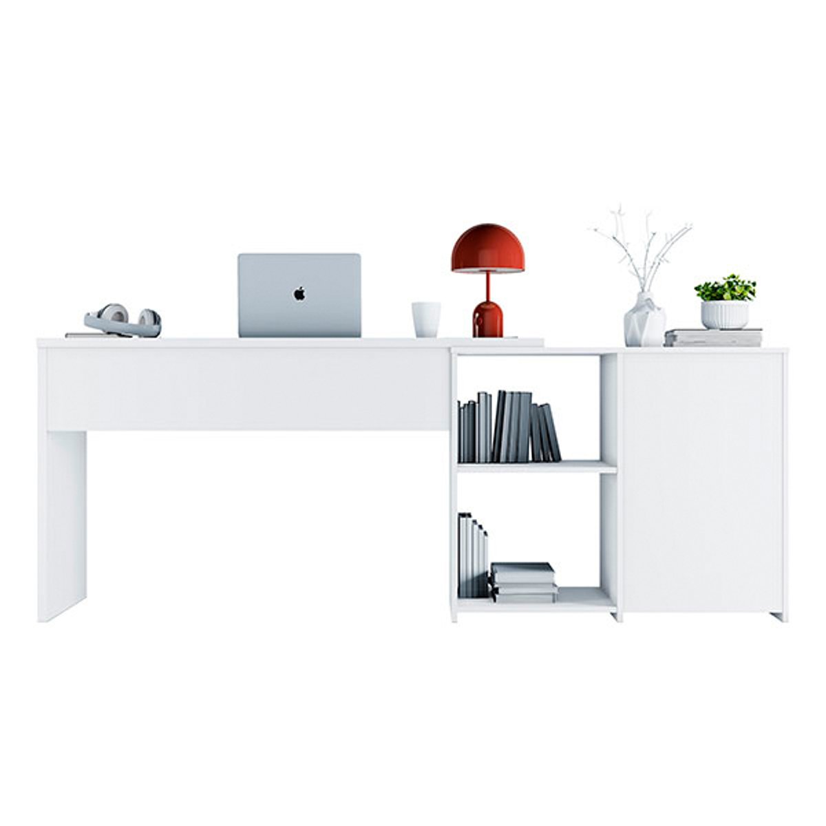 MESA OFFICE 2 CAJONES NT2060 BLANCO NEW - 4