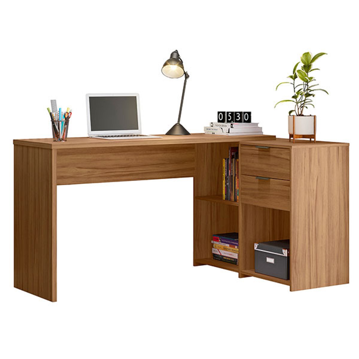 MESA OFFICE 2 CAJONES NT2060  FREIJO - 5