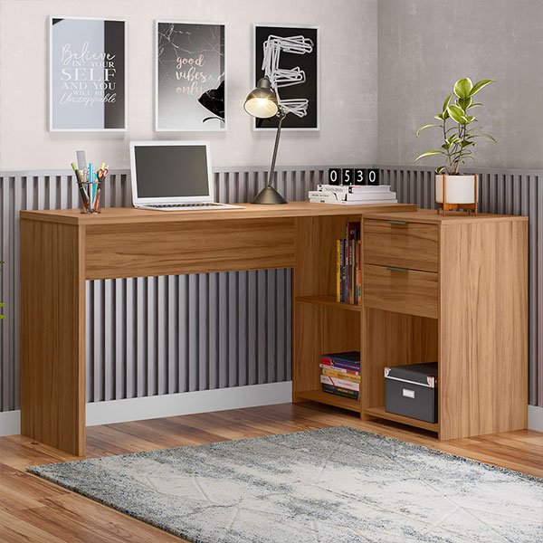 MESA OFFICE 2 CAJONES NT2060  FREIJO