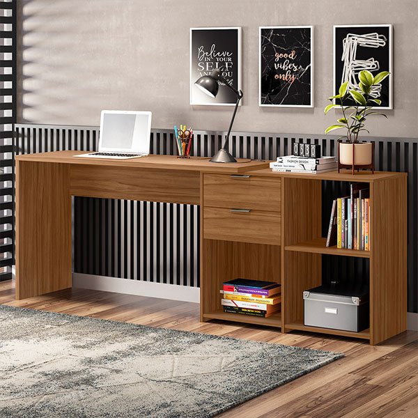 MESA OFFICE 2 CAJONES NT2060  FREIJO