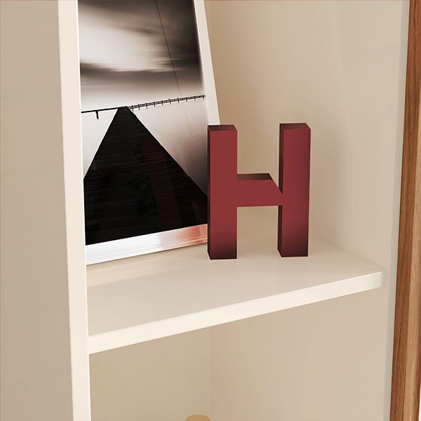 MULTIUSO 1 PUERTA 3 CAJONES CON ESPEJO DOHA OFF WHITE NATURE