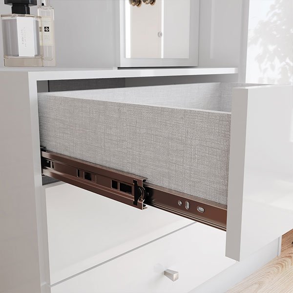 MULTIUSO 1 PUERTA 3 CAJONES CON ESPEJO DOHA BLANCO