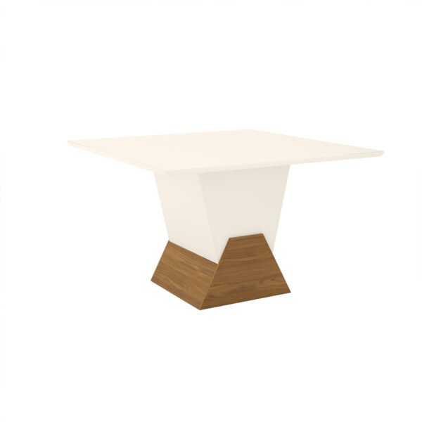 CONJUNTO COMEDOR RECTO CON VIDRIO ALICIA 8 SILLAS MALU HENN OFF WHITE|NATURE SILLA MARRON 
