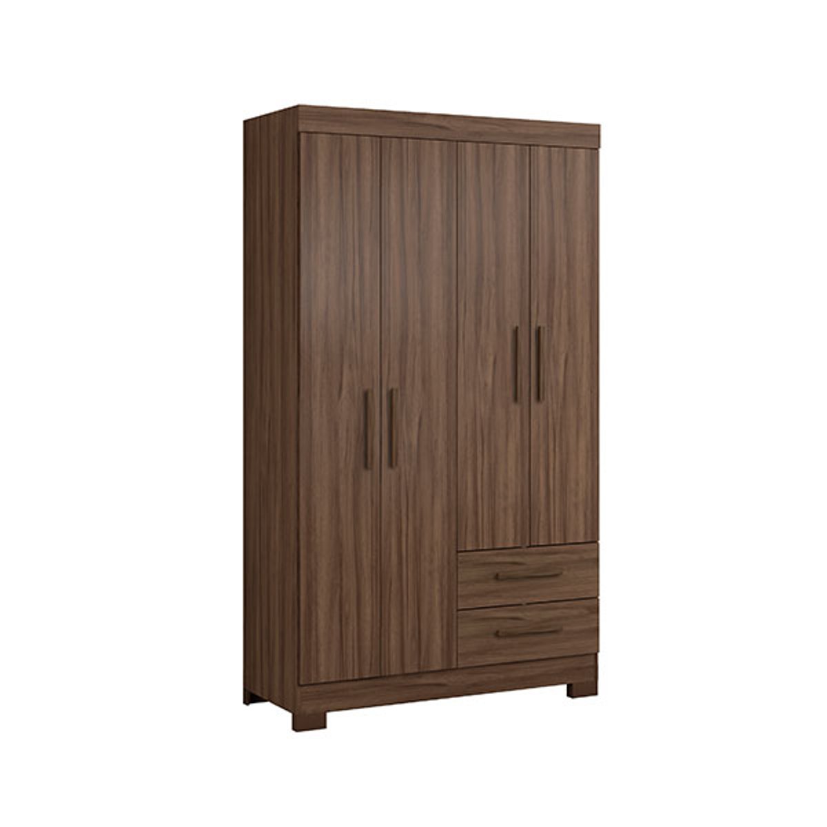 ROPERO 4 PUERTAS 2 CAJONES NT5005 NOGAL