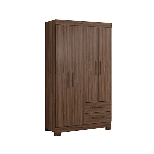 ROPERO 4 PUERTAS 2 CAJONES NT5005 NOGAL