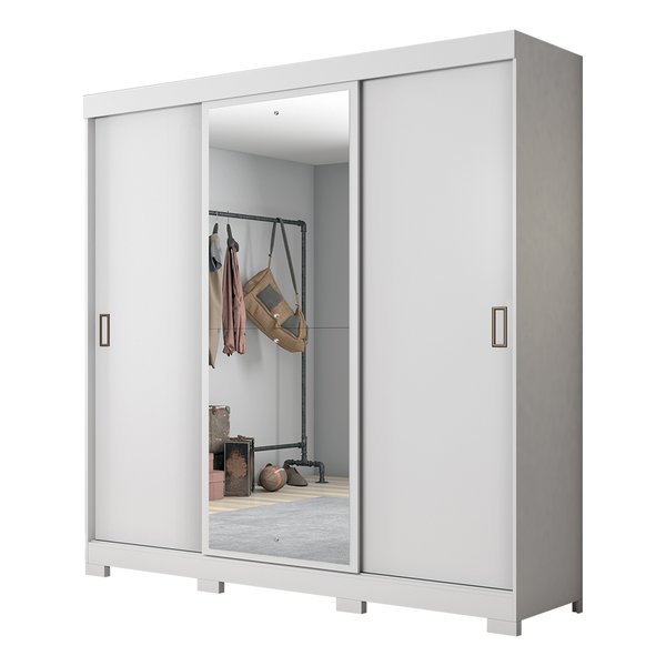 ROPERO 3 PUERTAS CORREDIZAS CON ESPEJO NT5020  BLANCO