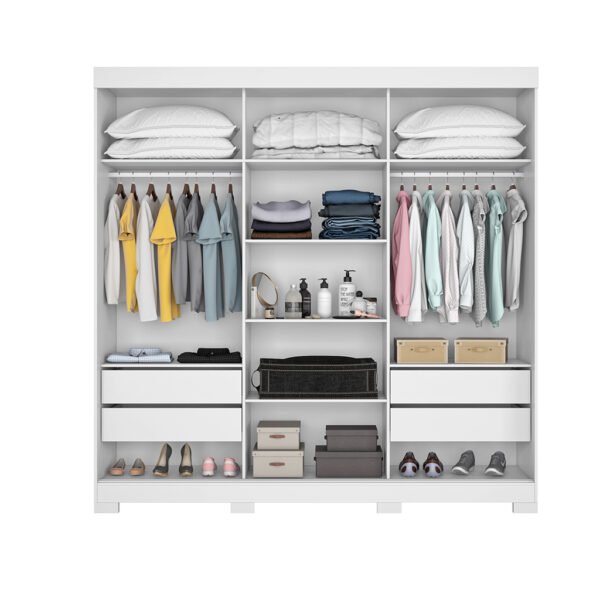 ROPERO 3 PUERTAS CORREDIZAS CON ESPEJO NT5020  BLANCO