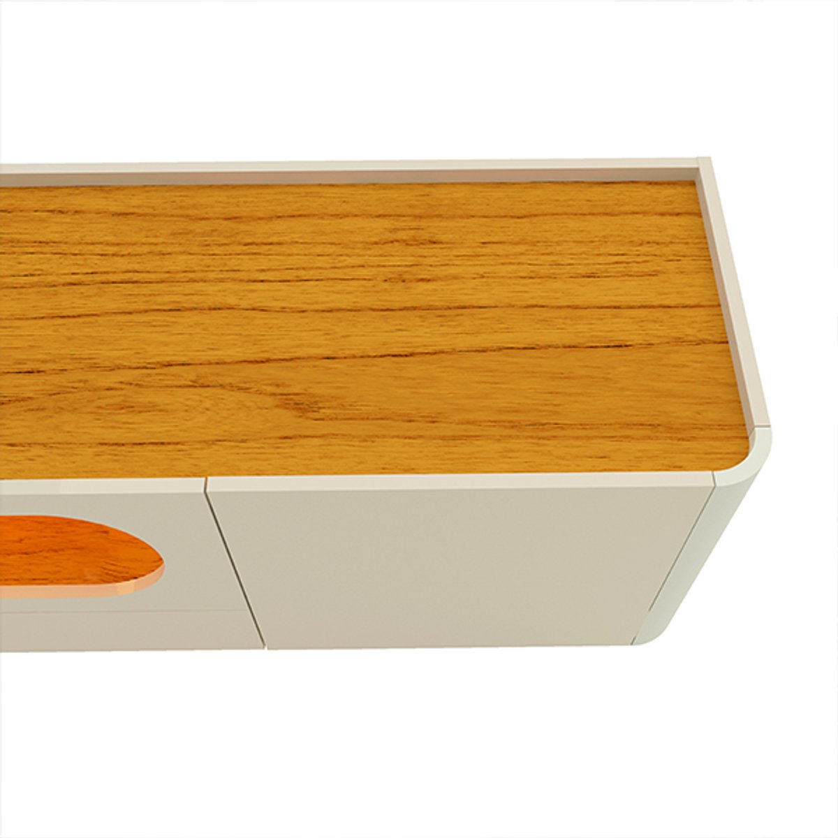 PANEL CON LEDS NOBRE 230 + RACK CON LEDS Y CON PATAS DE VIDRIO NOBRE 210 NATURE | OFF WHITE - 4