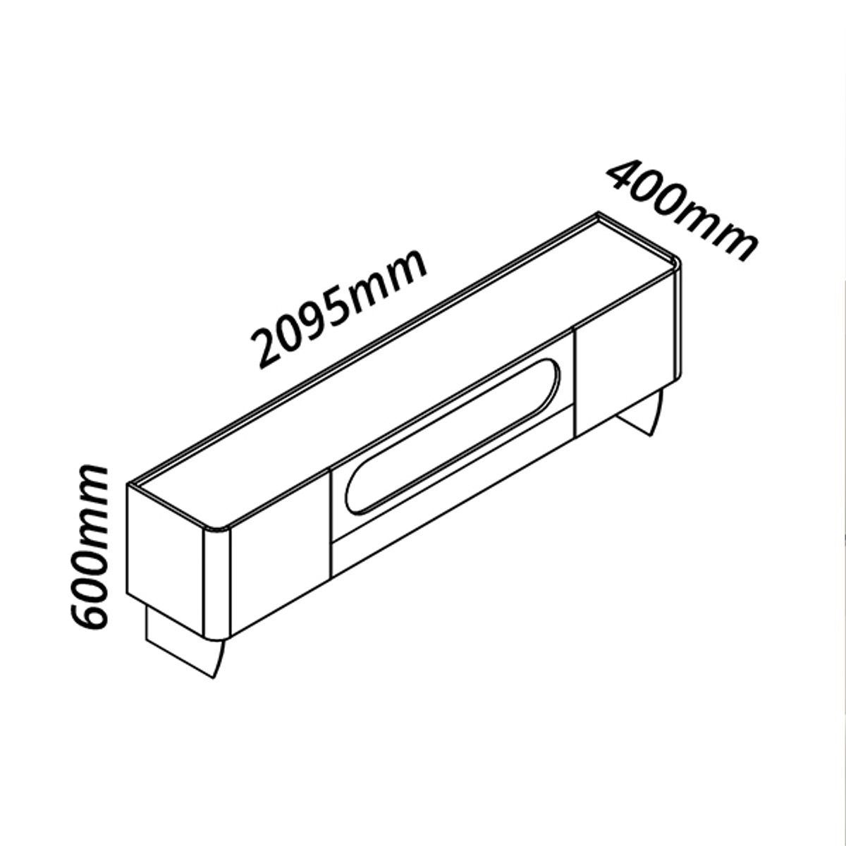 PANEL CON LEDS NOBRE 230 + RACK CON LEDS Y CON PATAS DE VIDRIO NOBRE 210 NATURE | OFF WHITE - 3