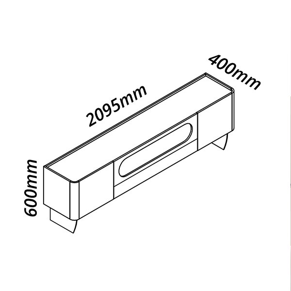 PANEL CON LEDS NOBRE 230 + RACK CON LEDS Y CON PATAS DE VIDRIO NOBRE 210 NATURE | OFF WHITE