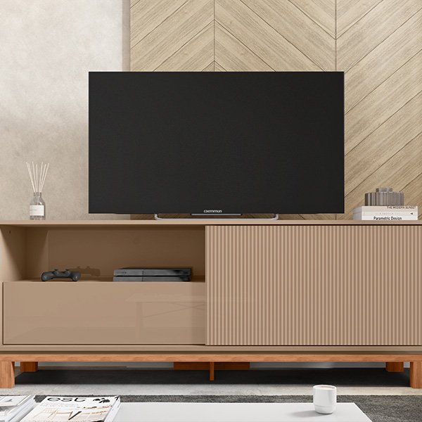 RACK 1 PUERTA 1 CAJÓN DESLIZANTE MONDRIAN 1.5 SUEDE MR|FREIJO