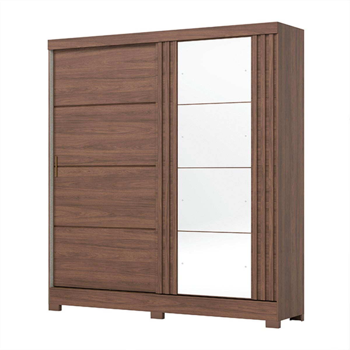 ROPERO 2 PUERTAS CORREDIZAS CON ESPEJO BE304 CASTAÑO