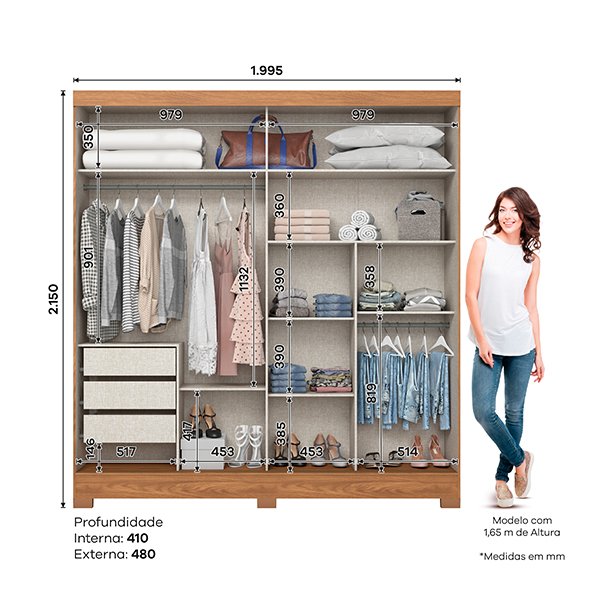 ROPERO 2 PUERTAS CORREDIZAS CON ESPEJO B74 BRIZ NATURE | OFF WHITE