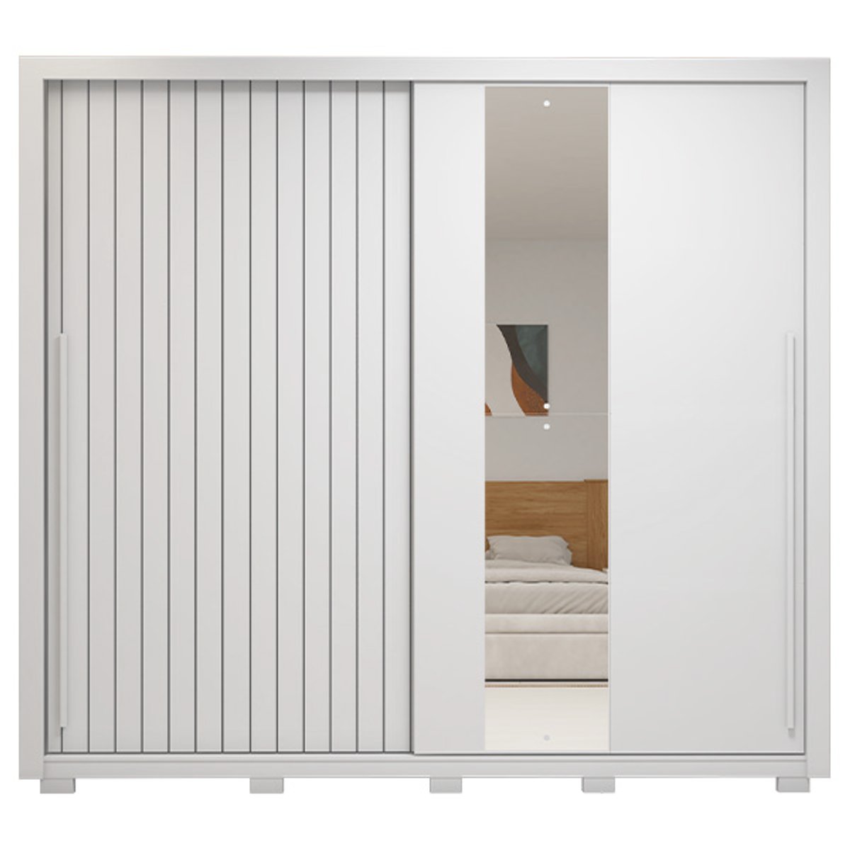 ROPERO 2 PUERTAS CORREDIZAS CON ESPEJO LUX ROMANUS 2.4 BLANCO