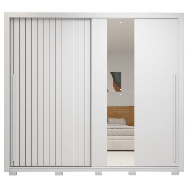 ROPERO 2 PUERTAS CORREDIZAS CON ESPEJO LUX ROMANUS 2.4 BLANCO