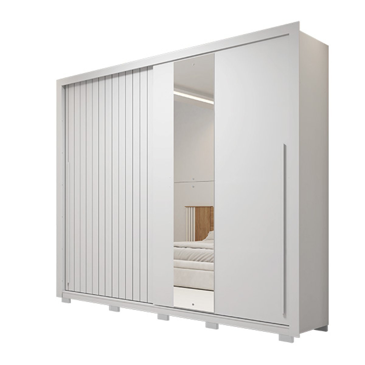 ROPERO 2 PUERTAS CORREDIZAS CON ESPEJO LUX ROMANUS 2.4 BLANCO - 5