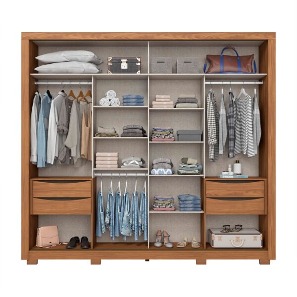 ROPERO 2 PUERTAS CORREDIZAS CON ESPEJO MEDELIN DE22 HENN NATURE | OFF WHITE