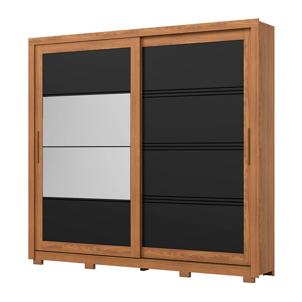 ROPERO 2 PUERTAS CORREDIZAS CON ESPEJO MEDELIN DE22 HENN NATURE | NEGRO - 5