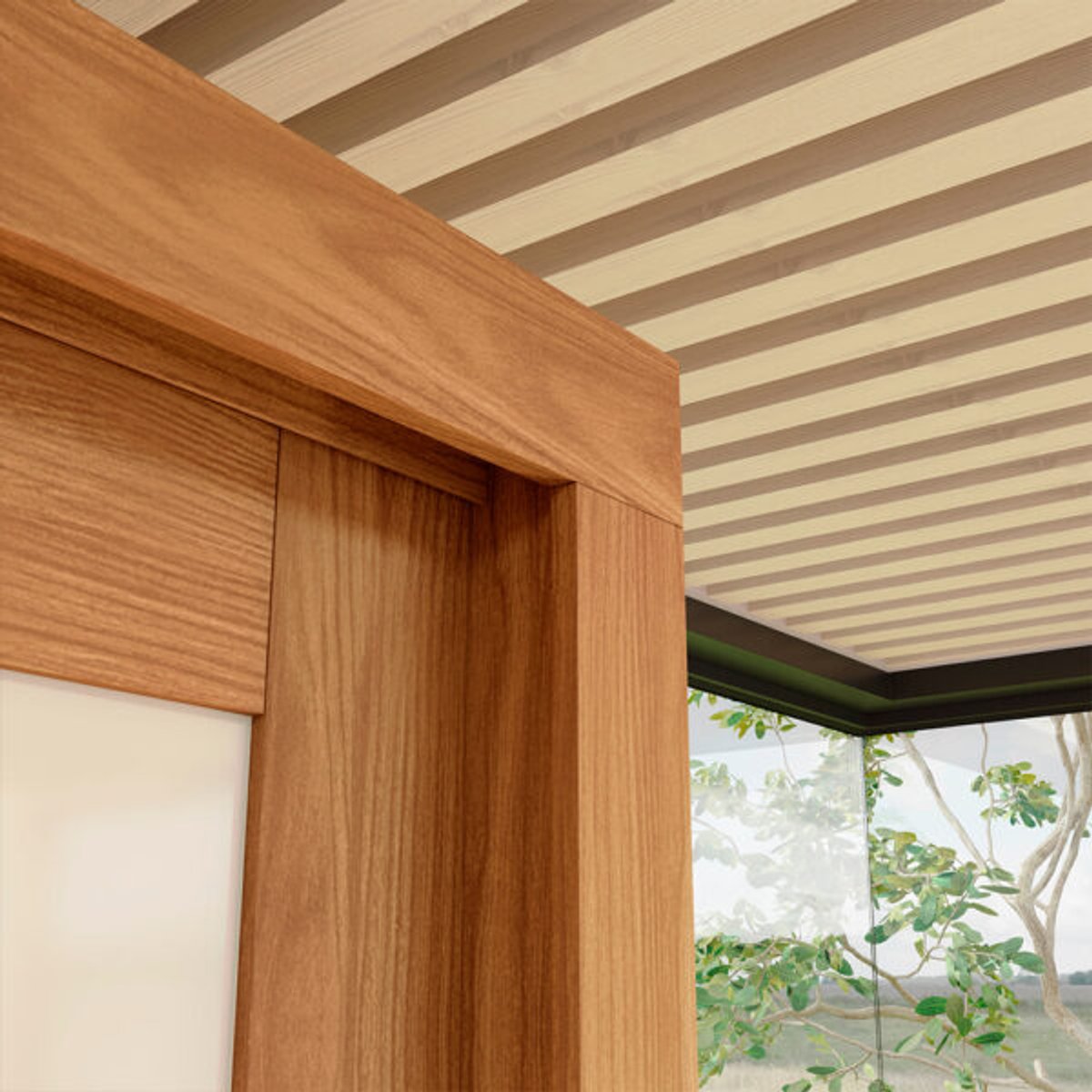 ROPERO 2 PUERTAS CORREDIZAS CON ESPEJO MEDELIN DE22 HENN NATURE | OFF WHITE - 6