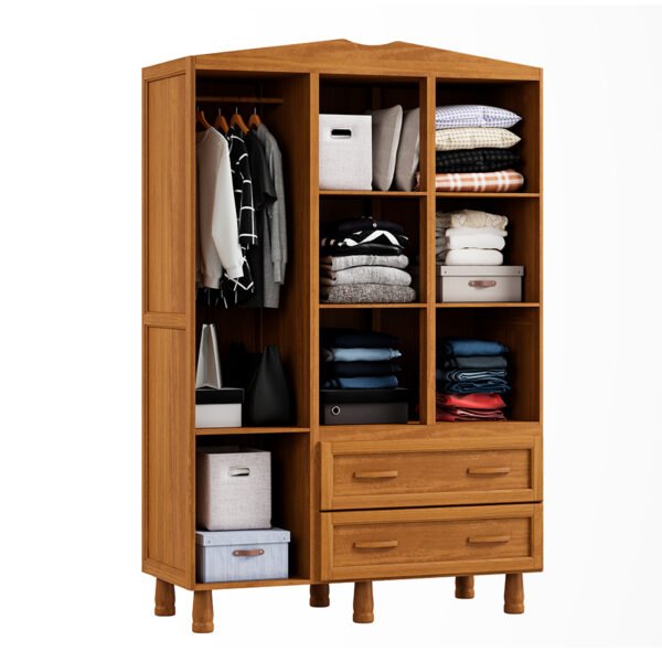 ROPERO 3 PUERTAS 2 CAJONES CON ESPEJO PRACTICO TOZETTO CARVALLO ACEITADO