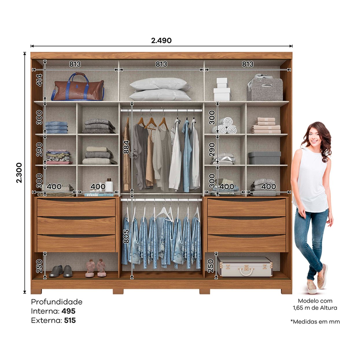 ROPERO 3 PUERTAS CORREDIZAS CON ESPEJO FAZANO D324 HENN NATURE | OFF WHITE - 4