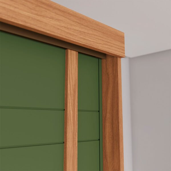  ROPERO 3 PUERTAS CORREDIZAS CON ESPEJO FAZANO D324 HENN NATURE | VERDE