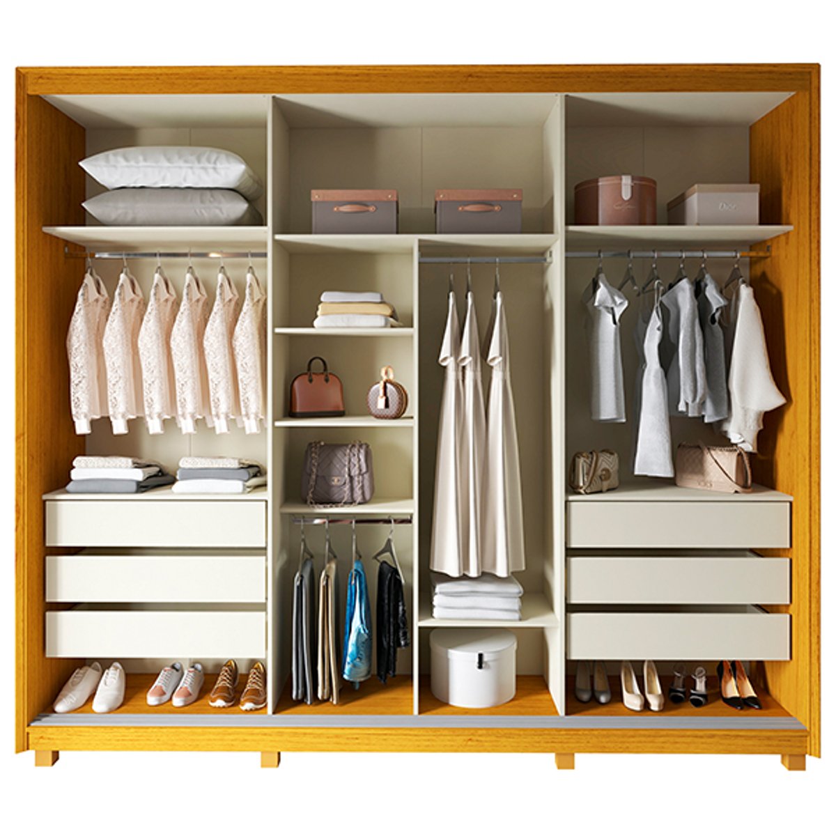 ROPERO 3 PUERTAS REFLECTA PLATINUM GELIUS NATURE | OFF WHITE - 3