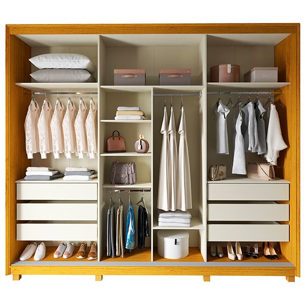 ROPERO 3 PUERTAS REFLECTA PLATINUM GELIUS NATURE | OFF WHITE